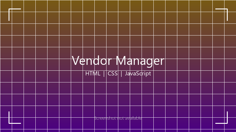 Vendor Manager Dashboard screenshot